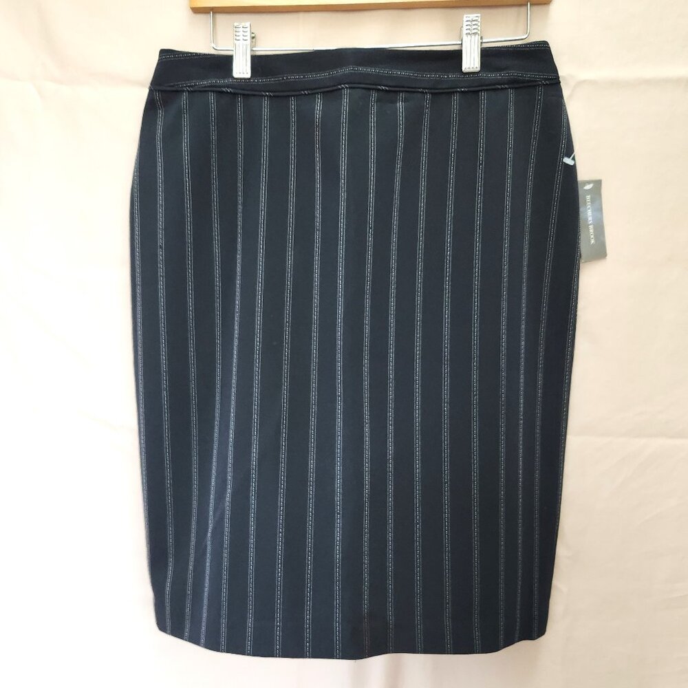NWT Beechers Brook Black Pinstripe Pencil Skirt
